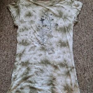 Tie-Dye Short Sleeve Tee - Green and Cream